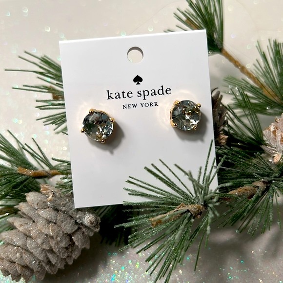 Kate Spade Gumdrop Studs Gold (Clear) NWT - Picture 2 of 13